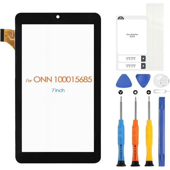 Screen Replacement for ONN 100015685 7 inch Touch Digitizer for ONN Tablet 100015685 7 inch Glass Panel with Repair Kit (not LCD)