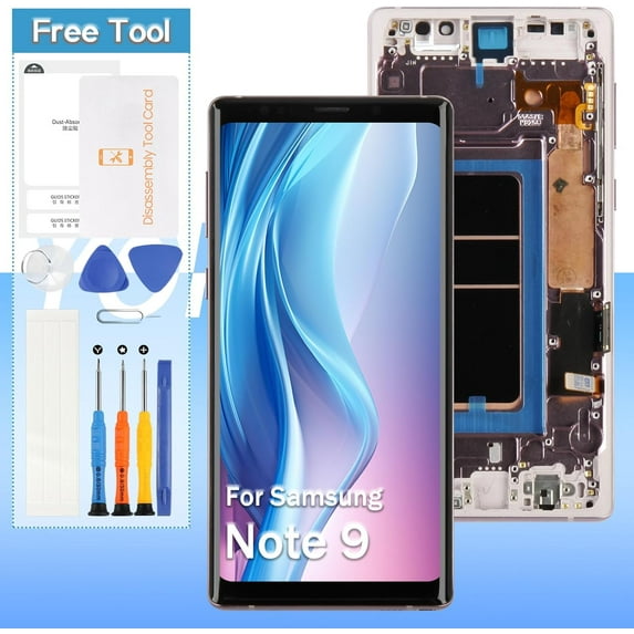 Screen Replacement for Samsung Galaxy Note 9 SM-N960, SM-N960F, SM-N960U 6.4" OLED LCD Display Touch Digitizer Assembly with Tools(Black with Frame)