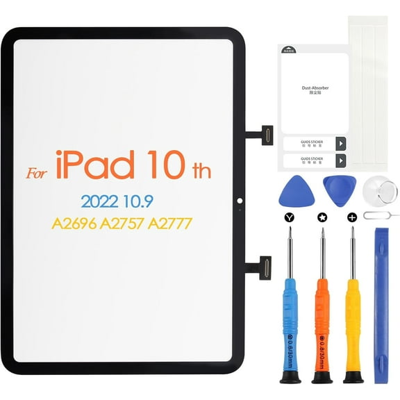 Screen Replacement for iPad 10 (10th Generation) 2022, Touchscreen Digitizer A2696 A2757 A2777 Glass Touch Screen for iPad 10th Gen 10.9 inch,Full Repair Kits (Not LCD Screen)