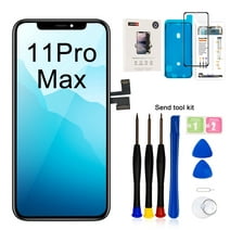 Screen Replacement for iPhone 11 Pro Max LCD Screen Replacement 6.5 Inch Display 3D Touch Screen Digitizer with Repair Tool Kit Tempered Glass Film Waterproof Adhesive for A2161, A2220, A2218