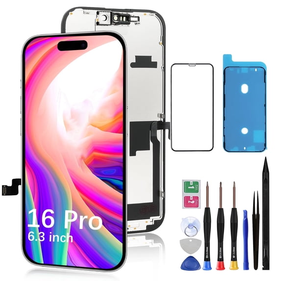 Screen Replacement for iPhone 16 Pro - LCD Replacement Kit & 3D Touch Digitizer Display Full Aassembly for iPhone 16 Pro 6.3 Inch Model A3293 A3083 A3292 A3294 with Repair Tools