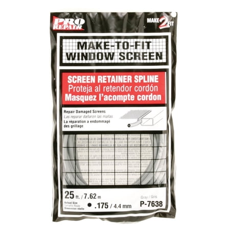 Screen Retainer Spline, 0.175 in., 25 ft., Gray