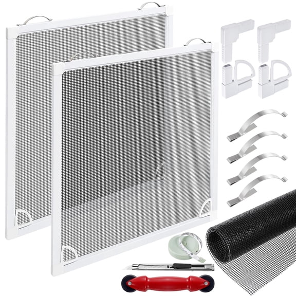Screen Rolls White 2pack 36inX36in DIY Window Screen Replacement Kit