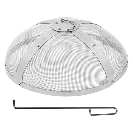 Screen Round 20", Reinforced Heavy Duty Steel Metal Cover, Outdoor Firepit Lid, Easy-Opening Top Screen Covers Round with Ring Handle for Outdoor Patio Backyard