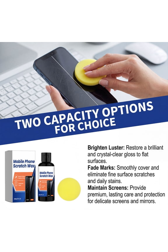 Screen Scratch Remover Polishing Wax Kit.Glass Repair Cream for Cell Phone Watch Eyeglass.Gloss Scratch Protective Coating with Applicato 30Ml