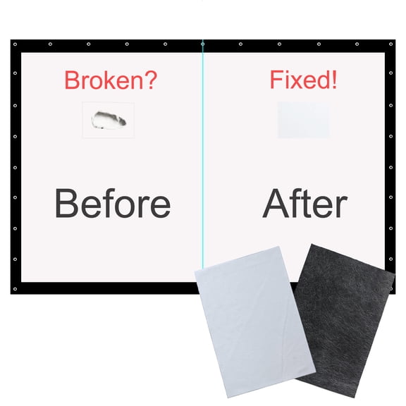 Screen Simulator Patch Kit for Golf Impact Screen Enclosure Replacement, 16.5 x 11.7in, Black & White, 2 Pack