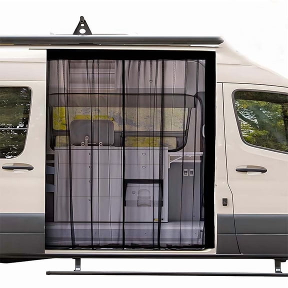 Screen Sliding Door Van Screen Mesh Curtains Easy to Install and Remove, Universal Fly Screen Campervans, 71"(H) x 59"(W)