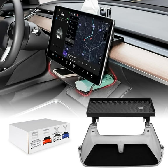Under Screen Storage Organizer Model 3/Y Magnetic Center Console Organizer - Compatible with Tesla Model 3 2023-2017 Model Y Accessories 2024-2020 [Not Fit 2024 Model 3 Highland]