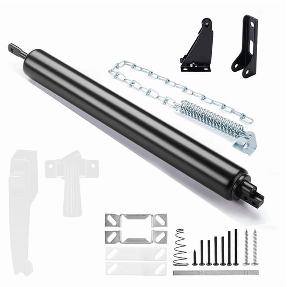 Screen and Storm Door Closer Kit, Closer for Heavy Storm Doors Screen and Storm Door Push Button Latch Set Black