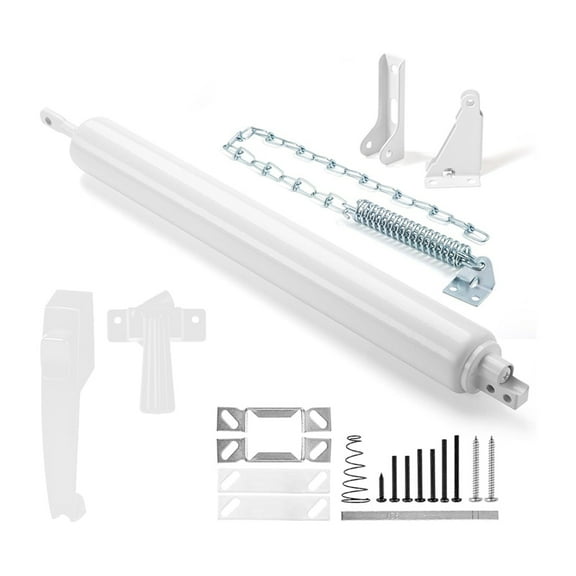 Screen and Storm Door Closer Kit, Closer for Heavy Storm Doors Screen and Storm Door Push Button Latch Set White,1 * Screen and Storm Door Closer Kit,White