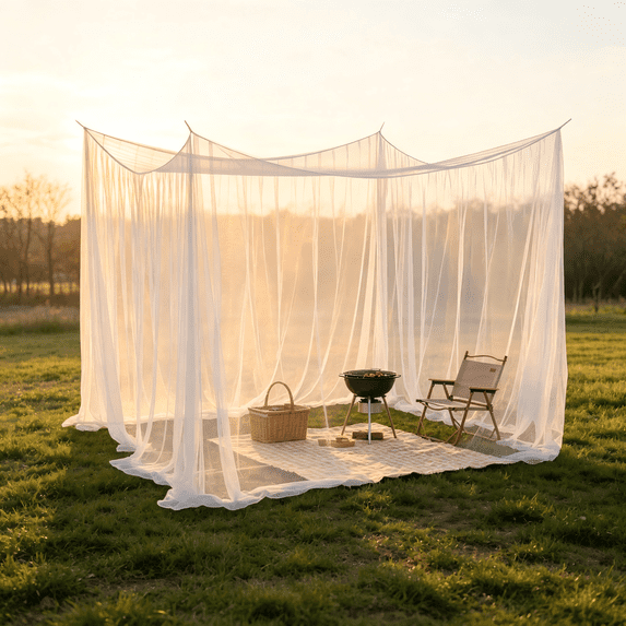 Screen Tent, Mosquito Net for Camping, Outdoor Canopy Tent, Mosquito Net Tent, White 118X118X79 in Extra Large 3M Bug Netting Gazebo for Summer Courtyard Use, Family Campsite