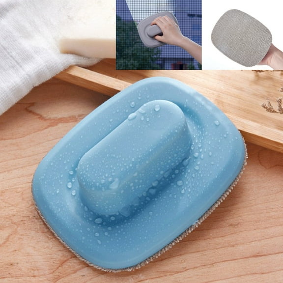 Screen Window Cleaning Brush | Handheld Wet Dry Twofold Use | Carpet Sofa Floor Mat Duster | Soft Hook Bristles Hygroscopic | Plastic Handle | 15x12cm | 1 Pack