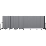 Screenflex Portable Room Dividers - 72 Height x 24.1 ft Length - Black Metal Frame - Polyester - Stone - 1 Each