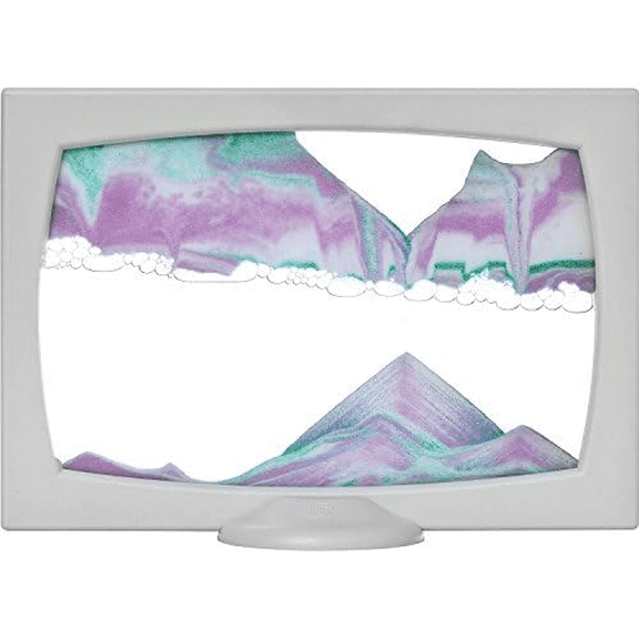 Screenie Fairyland Moving Sand Art - White- Kentic Pop Art- Original Moving Sand Picture A Relaxing Desktop Sandscape, Landscape Liquid Motion Sands - Handcrafted in Austria