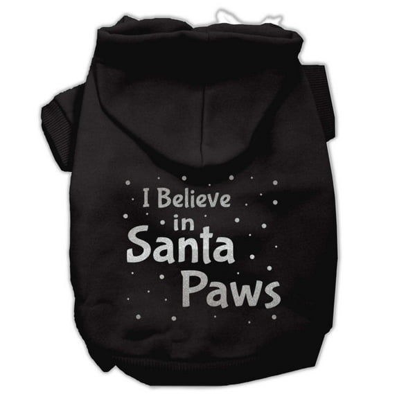Christmas Pet, Dog Cat Hoodie Screen Printed, "I Believe In Santa Paws"