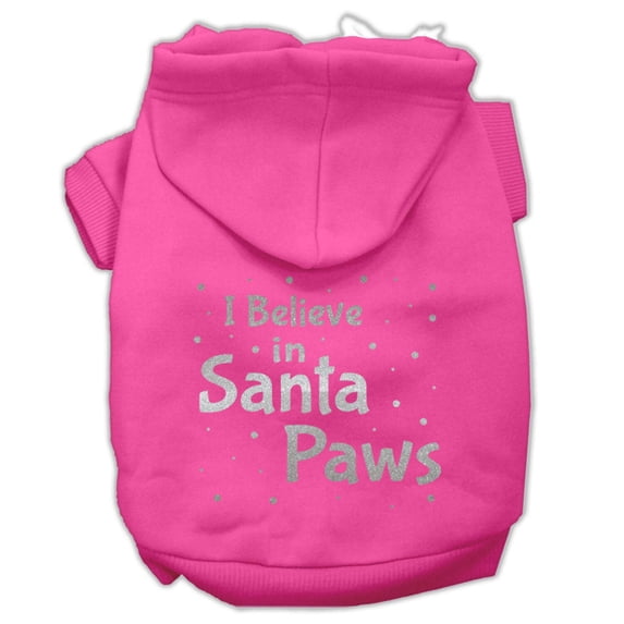 Christmas Pet, Dog Cat Hoodie Screen Printed, "I Believe In Santa Paws"