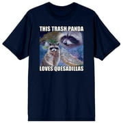 Screenshot Energy Meme Raccoon With Quesadillas In Space This Trash Panda Loves Quesadillas Navy Blue Graphic Tee-XXL