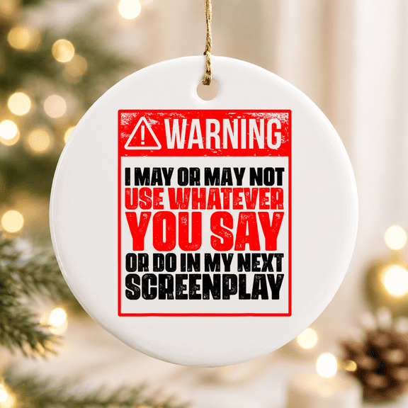 Screenwriter Movie Screenplay Film Script Movies Writer Christmas Ornament, Holiday Keepsake Gift, Ceramic Ornament