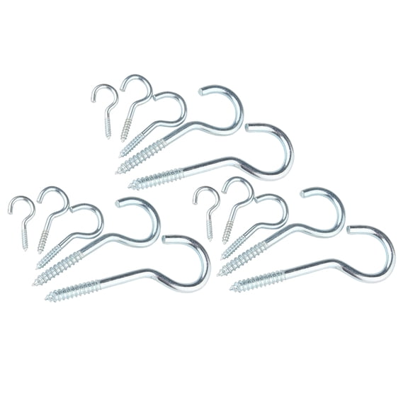Stainless Steel Hooks for Home Use Silver Color 15 Pieces 2.36 Inches