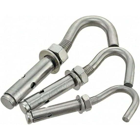 Screw Anchors M6 M8 Expansion Screws Hooks 316 Stainless Steel Eye Bolt Open Anchor Hook for Basket Ceiling Fan Hanging Anchors (Length : 1pcs, Size : M6)