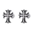 thumbnail image 1 of Screw-Back Cross Stud Earrings for Men Women,Streetwear Hip Hop Unisex Style, 1 of 6