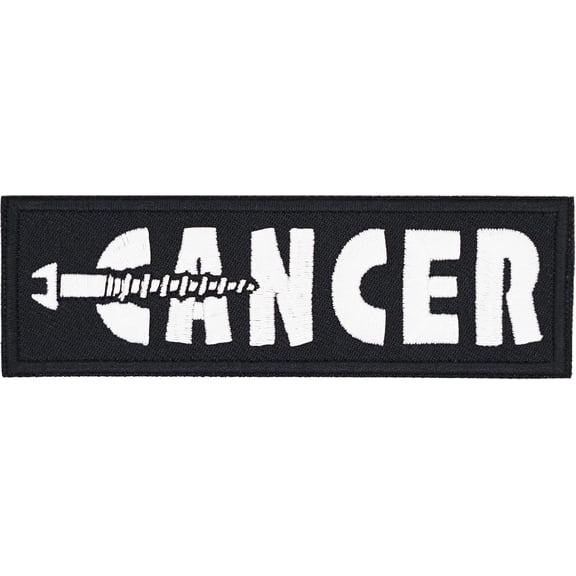 Screw Cancer Black & White Patch, Fight Cancer Patches