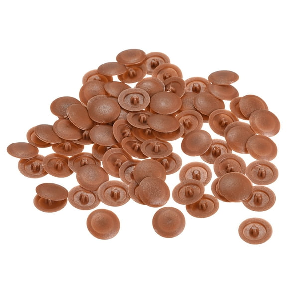Screw Cap Covers, 160 Pack 11.5x3mm Plastic Screw Decoration Cover, Red Brown