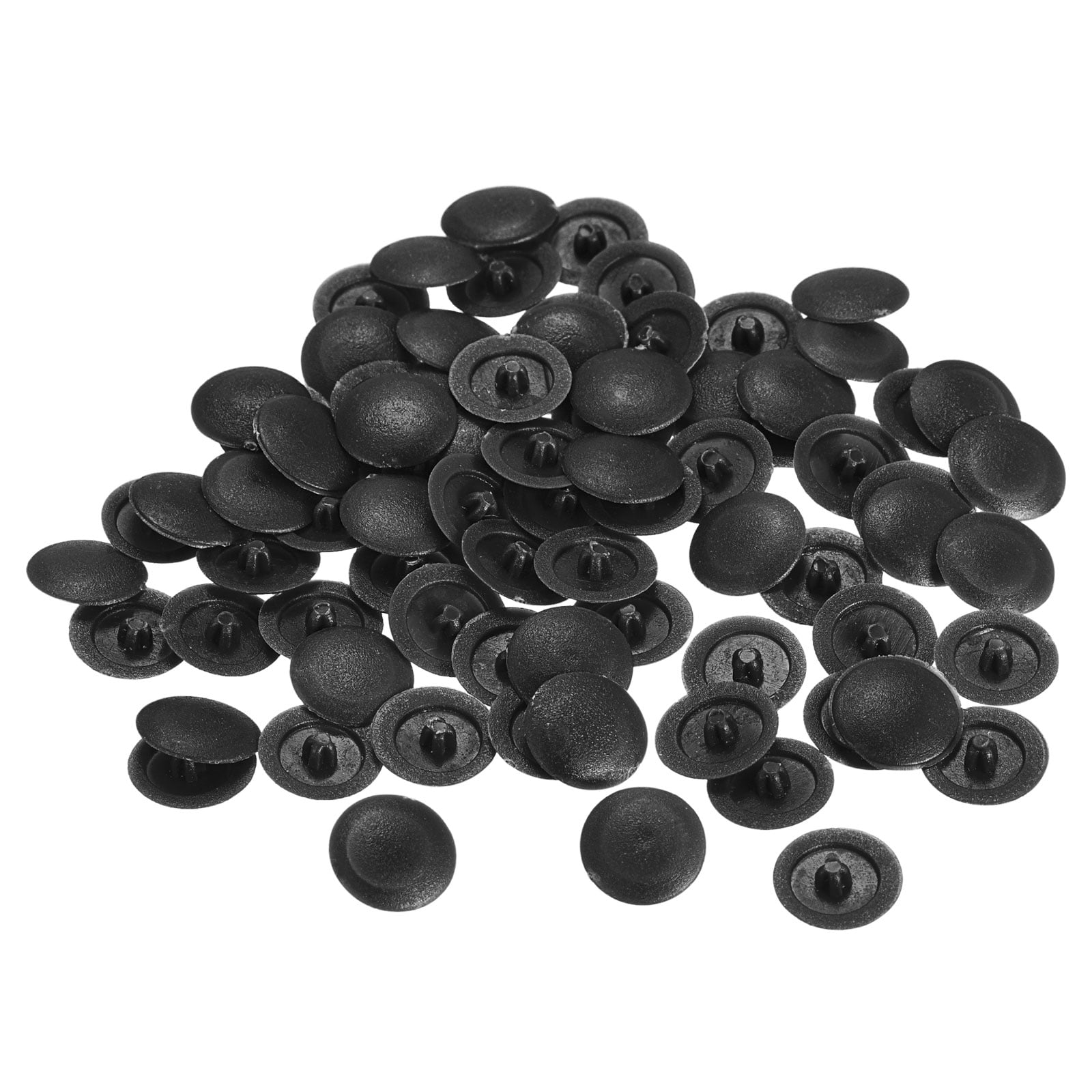 Uxcell 120pcs Black Screw Cap Covers – 11.8x3.3mm Plastic Decorative Covers For Phillips Screws & Cam Nuts
