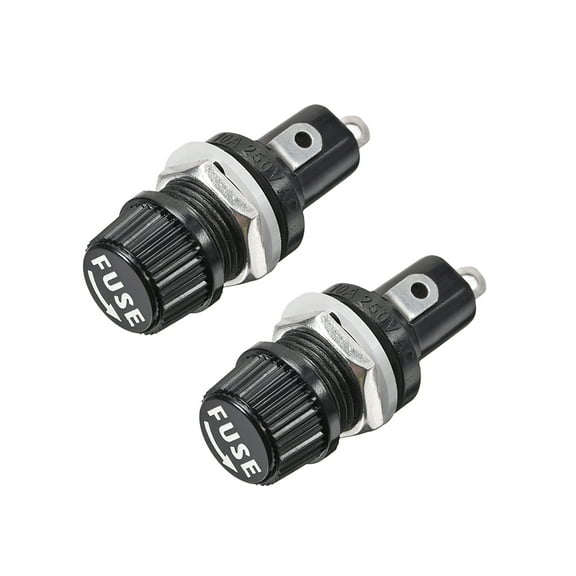 Screw Cap Panel Mounted 5mmx20mm Fuse Holder AC 125V/15A 250V/10A 2Pcs