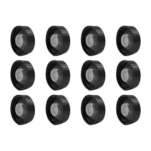 CRILSTYLEO 12-Pack Black Plastic Wine Bottle Stoppers with Screw Caps for Securely Sealing Beverage Bottles