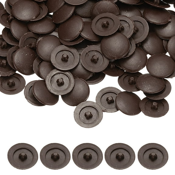 Uxcell Screw Caps Covers, Plastic Self Tapping Hole Cap Covers Dust Proof Sticker Waterproof for Flat Cross Screw Dark Brown