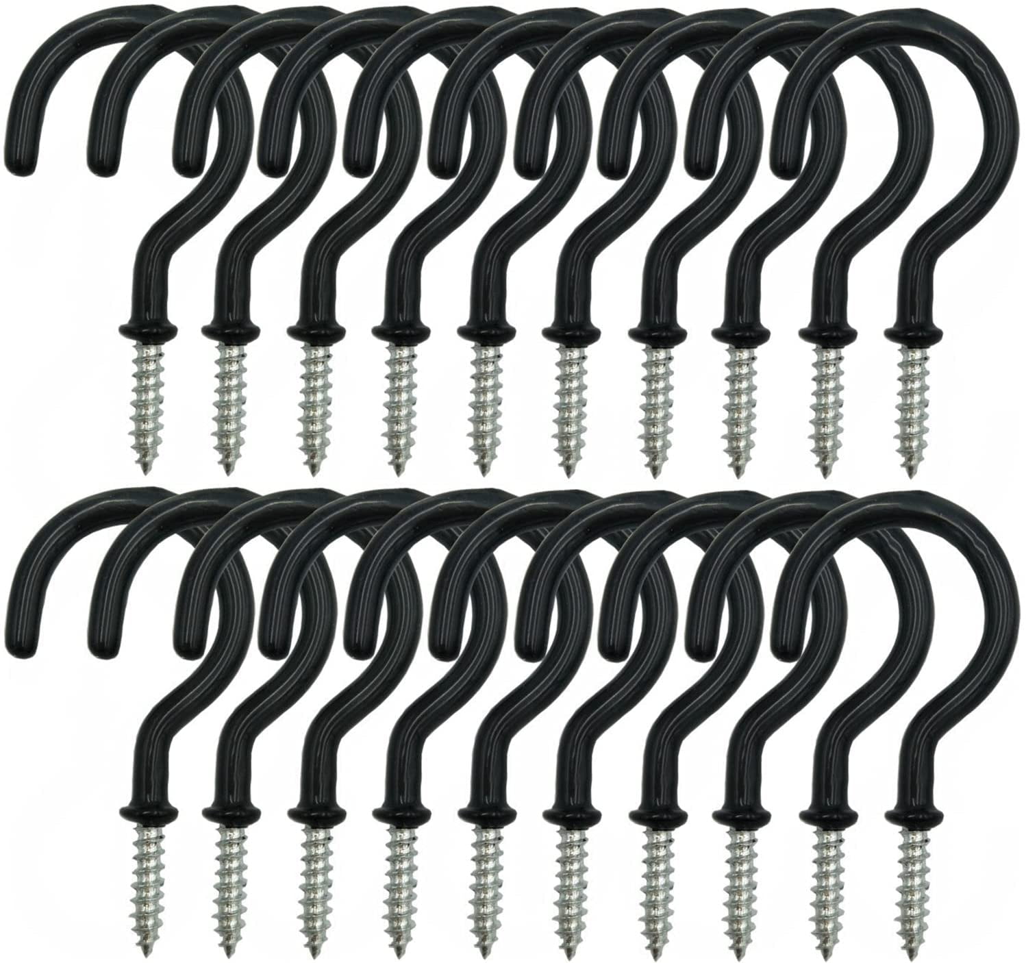 Screw Ceiling Hooks ,2.9in Black Mental Hooks for Hanging Plants Lights