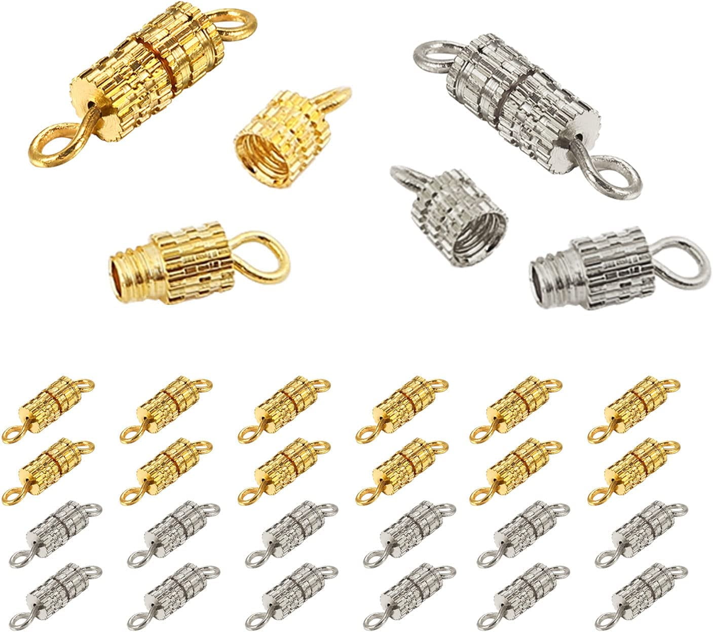 Screw Clasps, 200Pcs Brass Screw Twist Clasps Barrel Screw Clasps