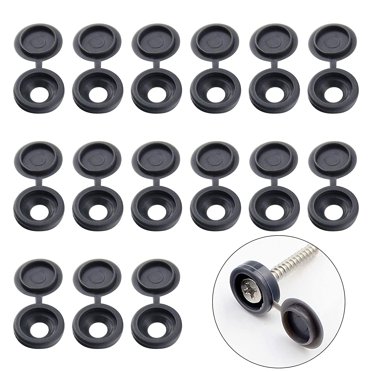 Uxcell 200-Pack Screw Caps – 5.3mm ID Hinged PVC Covers For Hiding Screw Heads (White)