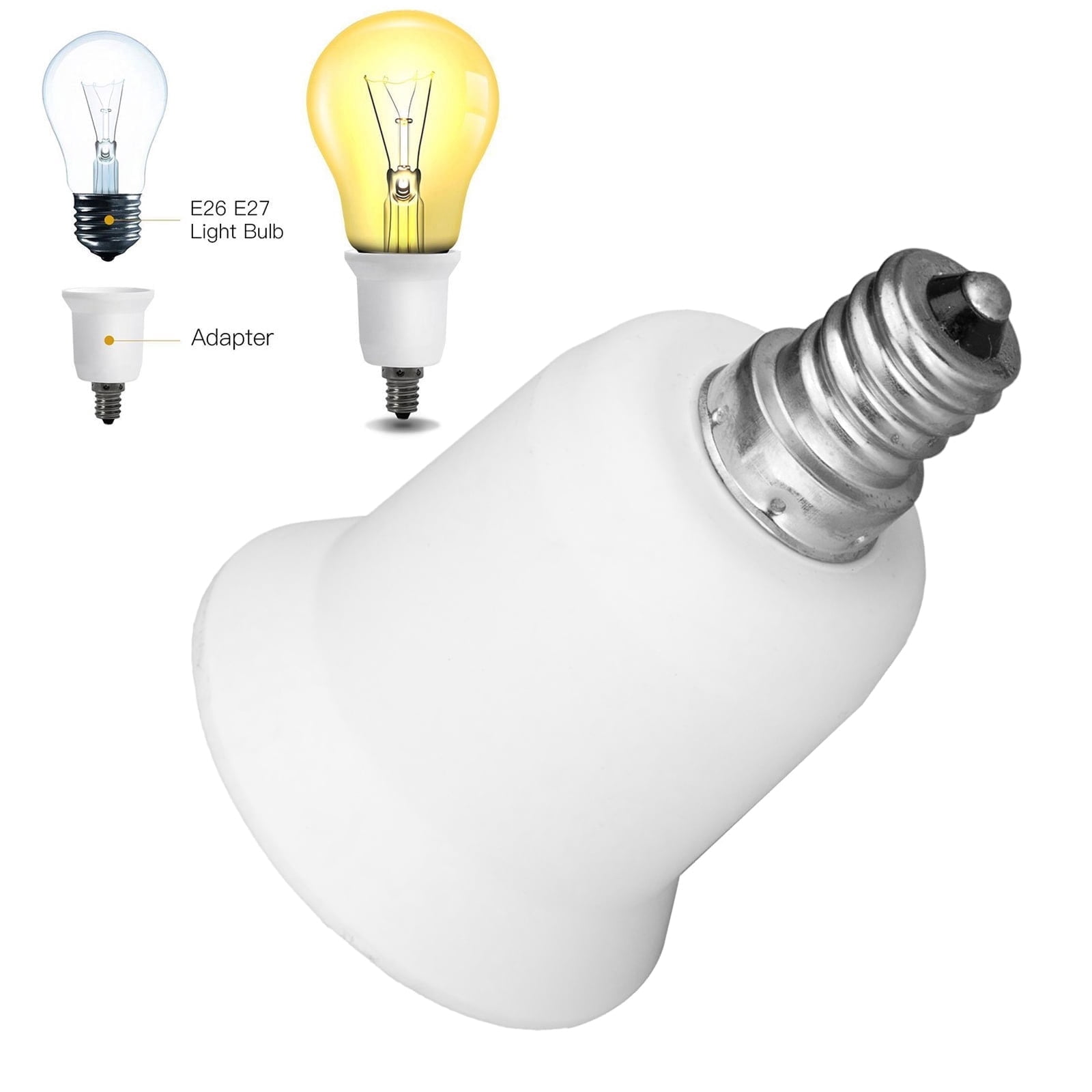 Screw E12 to Medium Base E26 Light Bulb Socket Adapter Chandelier ...
