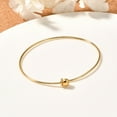 thumbnail image 1 of Screw End Ball 304 Stainless Steel Wire Bangle Torque Bangle for Women Golden Inner Diameter: 2-1/2 inch(6.2cm), 1 of 8