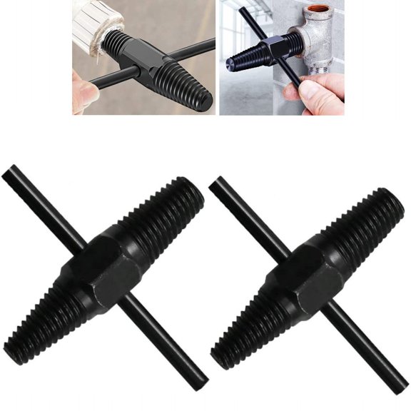 Screw Extractor- Dual-use Water Pipe Screw Removal Tool Broken Bolt Remover for 1/2 Inch 3/4 Inch Pipes Valve Faucet, Easy Out Stripped Screw and Damaged Bolt Extractor for Damaged Or Broken Screws