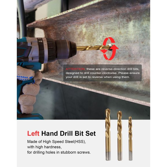 Screw Extractor Set & Bolt Extractor Kit, Left Hand Drill Bit Set, 39 Pcs Multi-Spline Bolt Remover Tools, for Removing Broken, Stripped Bolts, Screws, 35R-MO 6542/4341 HSS Steel Cobalt