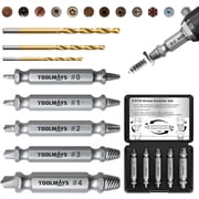 Screw Extractor Set, Broken Bolt and Damaged Screw Remover, 8-Piece Left-Hand Drill Bit and Extractor for Damaged, Rusted, Stripped Screws, with HSS 4241 Material, Includes Carbide Drill Bits