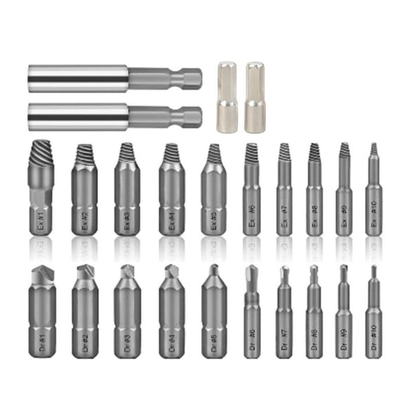 Screw Extractor Set Tools Gifts for Men Broken Damaged & Stripped Screw Remover Set 24Pcs Demolition Tool