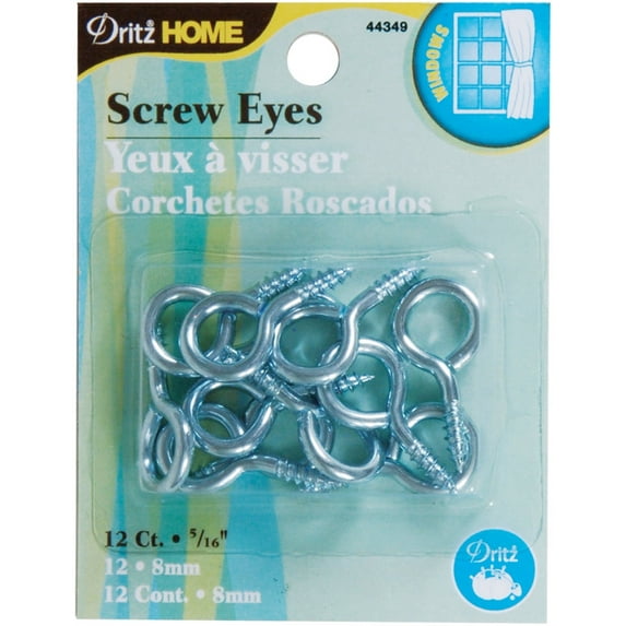 Screw Eyes 5/16" 12/Pkg- , Pk 6, Dritz