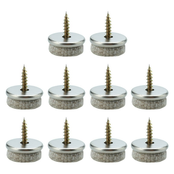 Screw Felt Glider Furniture Pads DIY Leg Feet Protector 22mm 7/8" Dia 10pcs