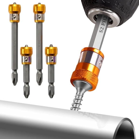Screw Holding Bit Set Positioning Screwdriver Bits 1/4" Hex Shank Impact Screwdriver Drill Bit For Woodworking DIY Repair 1PC Silver