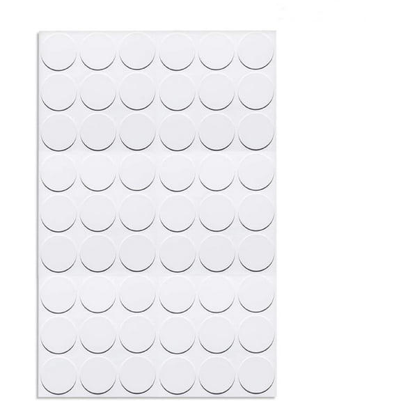 Screw Hole Covers Stickers Textured Plastic Self Adhesive Stickers for Wood Furniture Cabinet Shelve Plate 21 mm Dia 54 pcs in 1Sheet White