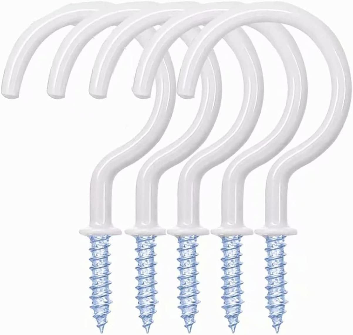 Screw Hook Kit 20 Pcs Ceiling Hooks 2.9 Inch Vinyl Coated Screwin Wall