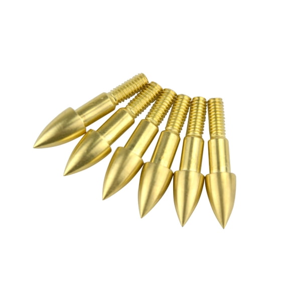 Screw In Archery Arrow Points 100gr Copper Bullet Arrow Tips 12 Pack Golden 32.6mm Length