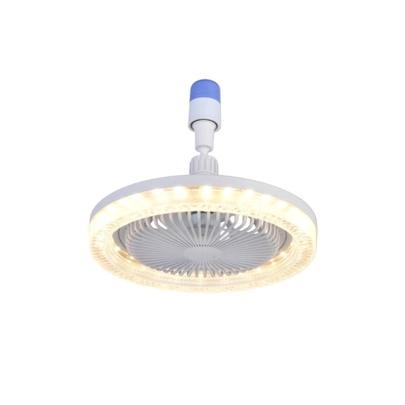 Screw-In Crystal Ceiling Fan Light – 10.23 Inch Universal Socket Lamp with Fan for Bedroom & Kitchen