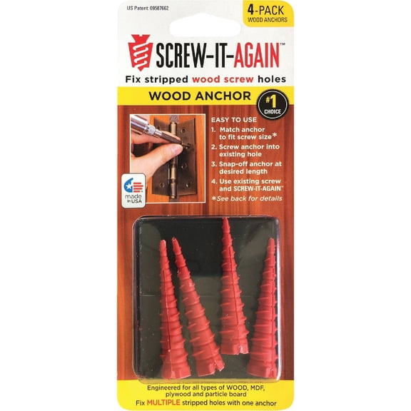Screw-It-Again Masonry Anchor - 4 Pack