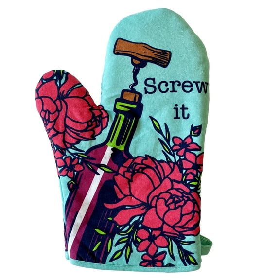 Screw It Oven Mitt Funny Vino Wine Lover Gift for Mom Kitchen Glove