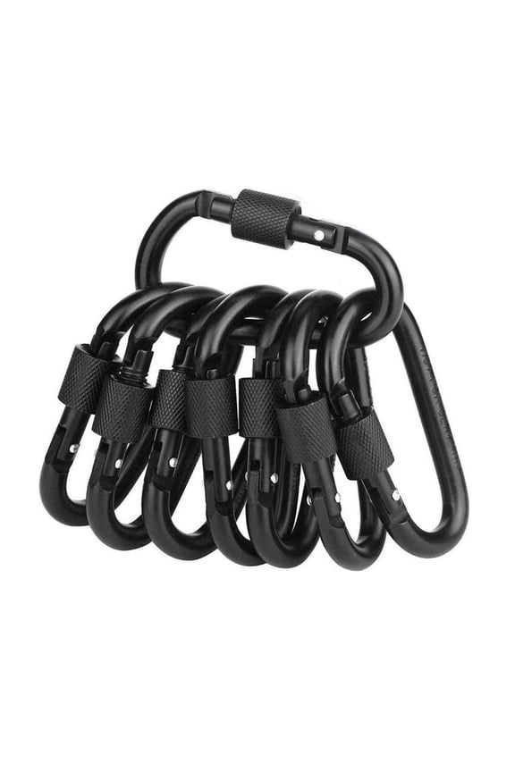 Screw Locking Backpack Carabiner Keychain Camping Hiking D-Shaped Snap Clips Lock Buckle Hook Climbing Tool for Outdoor